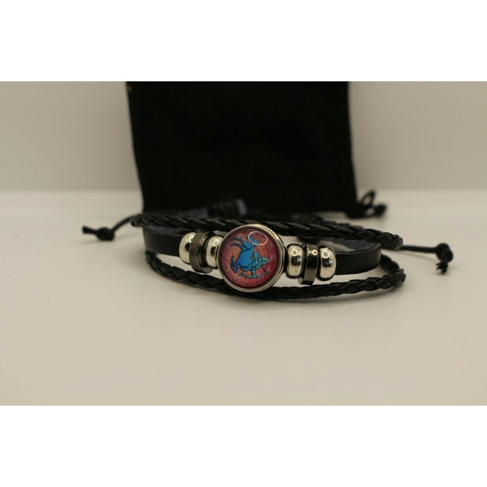 Cancer Astrology Constellation Zodiac Sign Horoscope Leather Band Bracelet